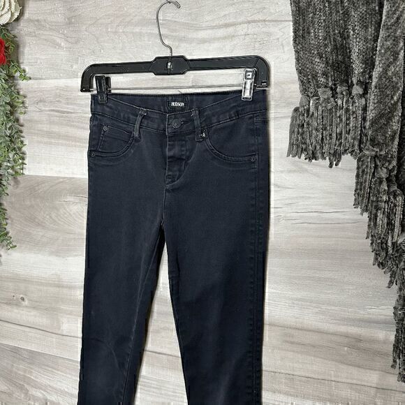 Hudson Jeans Girls Black Vintage Diao Mid Rise Skinny Jeans Size 16 - Picture 1 of 7